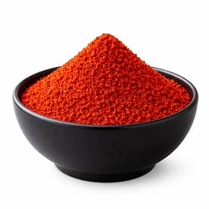 Black Bowl with Red Chilli power-PNG background.-AI GENTRATORS