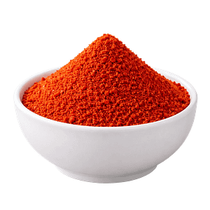 White Bowl with Red Chilli power-PNG background.-AI GENTRATORS