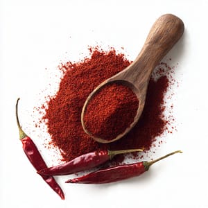 Red chilli Powder with bowl and dry chilli’s-JPG background.-AI GENTRATORS
