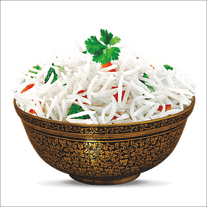 Basmati Chinese Rice in a Bowl on Transparent Background
